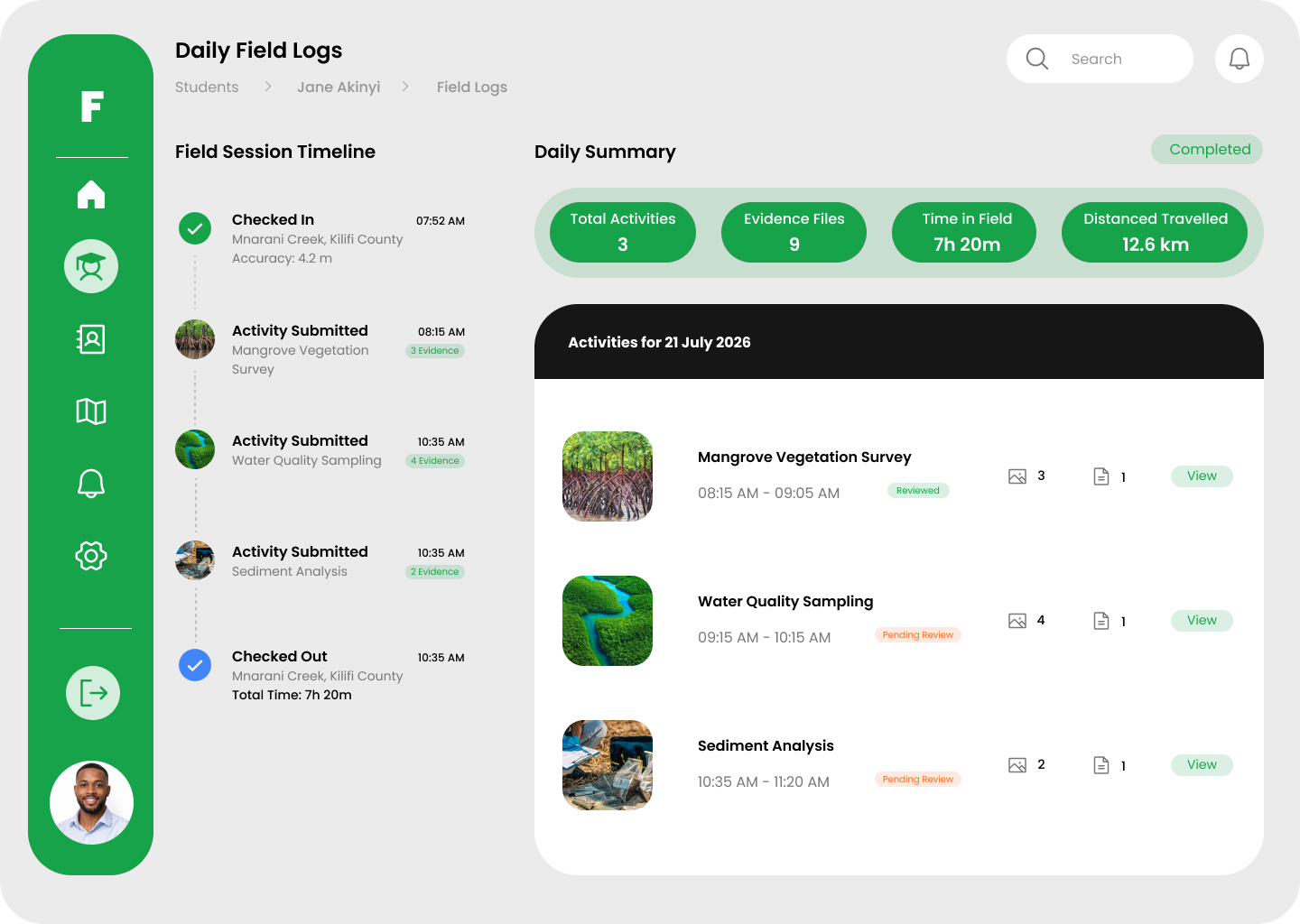 Review Field Log
